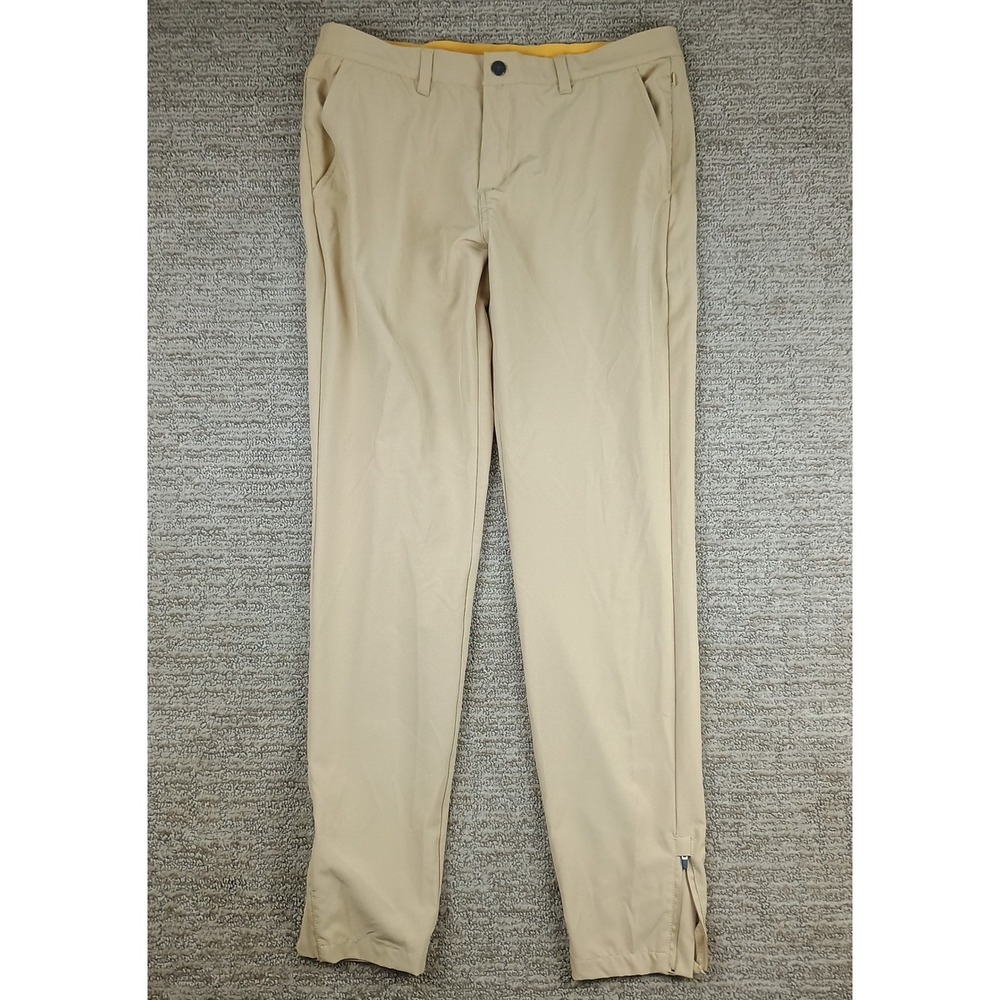 Avalon Golf Performance Jogger II Men 34L Tan Khaki Athletic Golf Pants - Picture 1 of 12